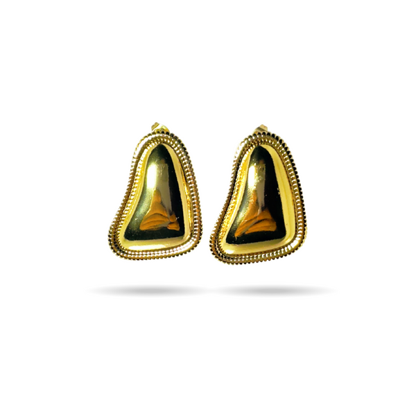 Bold Gold Puffed studs Earrings
