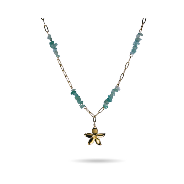 BlueRica Cowrie Shells Flower Pendant Necklace