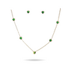 Gold-Plated Necklace and Stud Earrings Set with Heart-Shaped