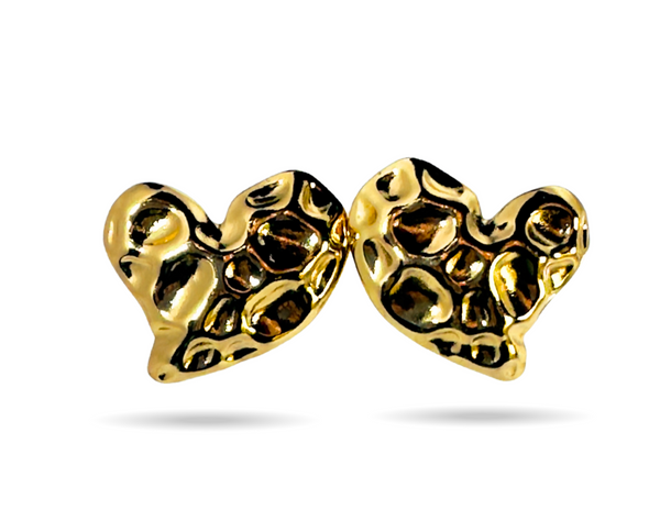 Gold-Plated Heart studs