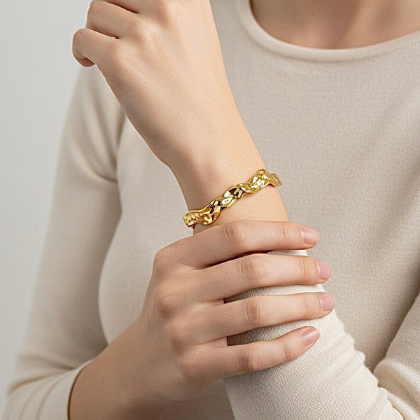 Textured Gold-Plated Bracelet