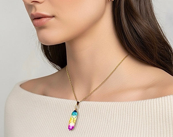 Crystal Multicolour stone pendant