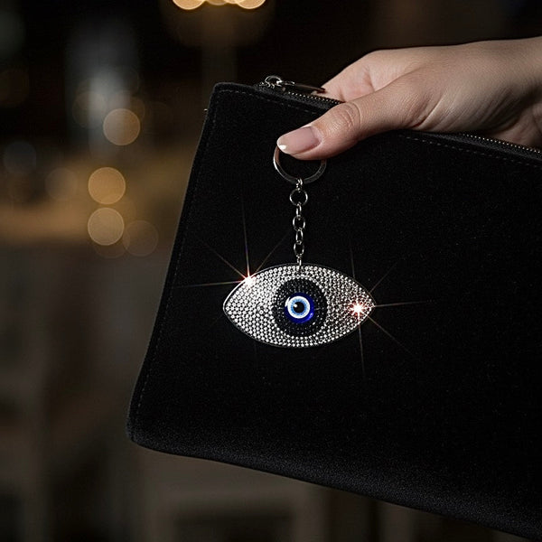 Rhinestone Evil-Eye keychain