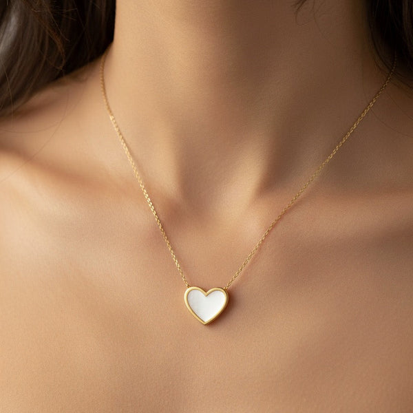 White heart chain pendant