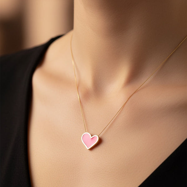 Pink heart chain pendant