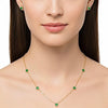 Gold-Plated Necklace and Stud Earrings Set with Heart-Shaped