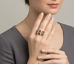 Studded multicolour ring
