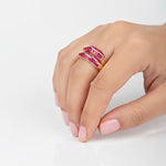 Gold-Plated Pink studded ring