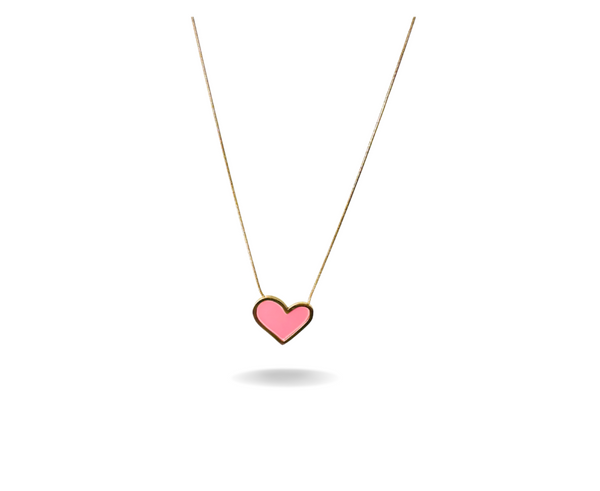 Pink heart chain pendant