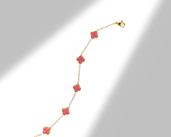 Pink Clove Chain Bracelet