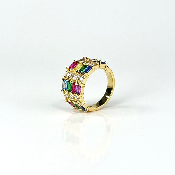 Studded multicolour ring