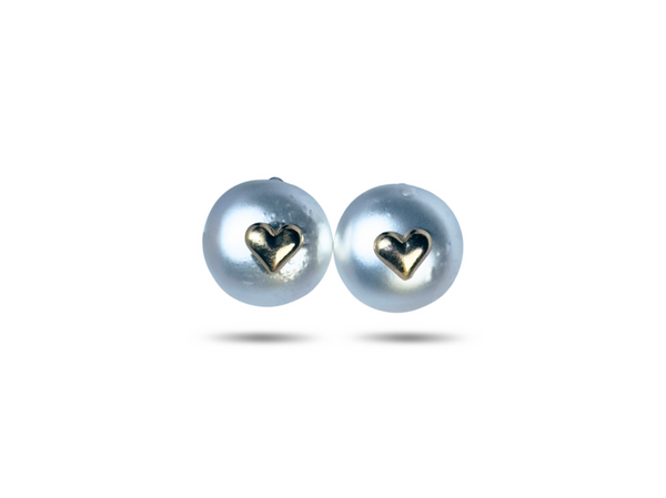 Pearl love studs