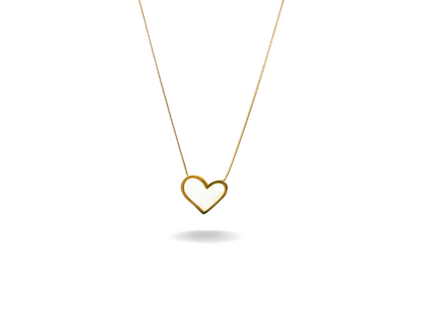 White heart chain pendant