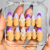 Purple floral almond nails